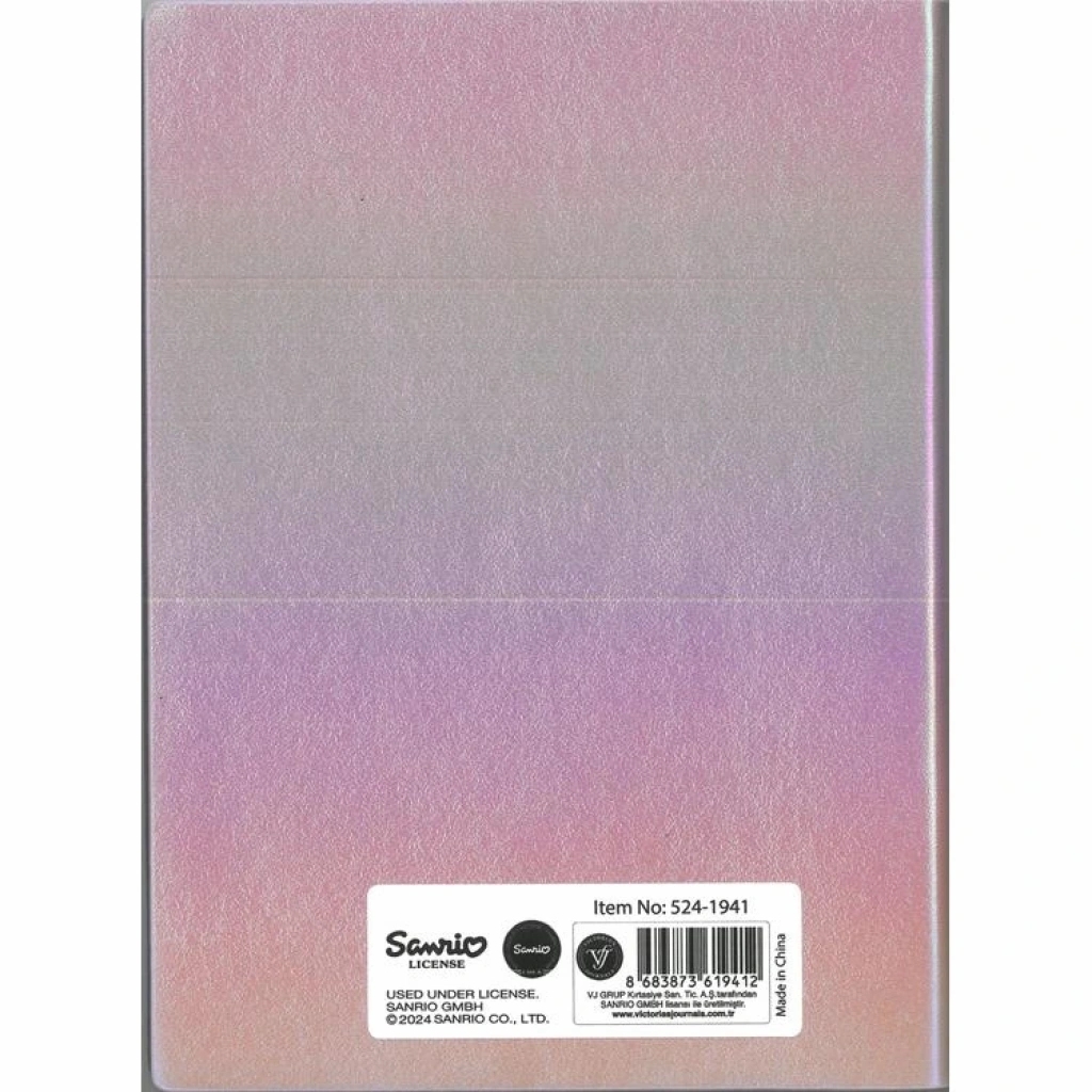 Victoria’s Journals Kuromi Smyth Flexy Esnek Vegan Deri Kapaklı 13x18cm Defter 80 gram 80 yaprak Çizgili Metalik Renk 524-1941