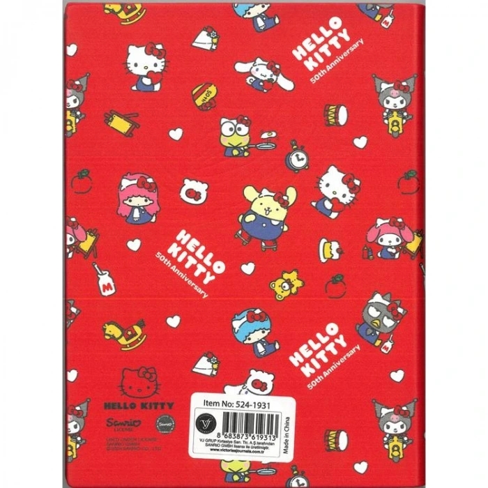 Victoria’s Journals Hello Kitty Smyth Flexy Esnek Vegan Deri Kapaklı 13x18cm Defter 80 gram 80 yaprak Çizgili 524-1931