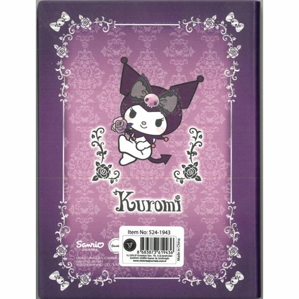 Victoria’s Journals Kuromi Smyth Flexy Esnek Vegan Deri Kapaklı 13x18cm Defter 80 gram 80 yaprak Çizgili 524-1943