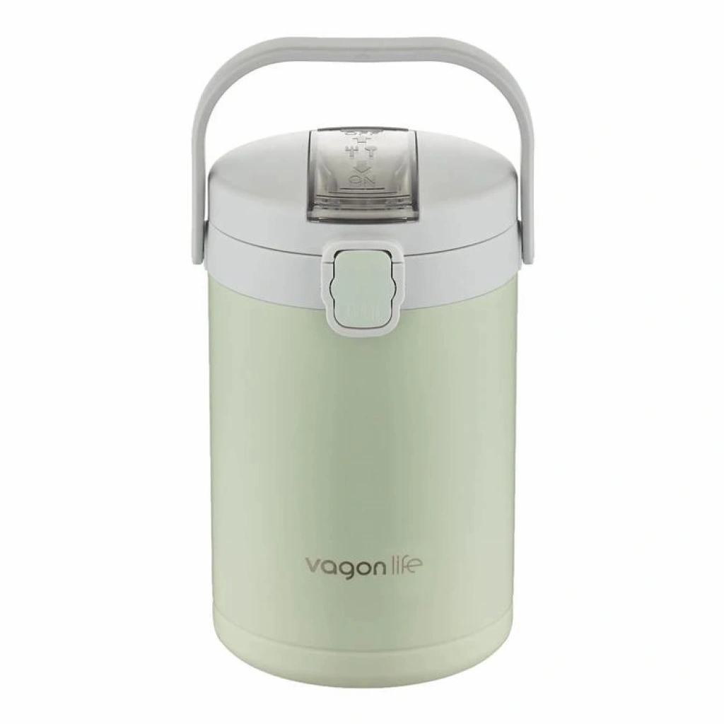 Vagonlife Yemek Kabı Paslanmaz Çelik İki Bölmeli Lunch Box BL10089 2100 ml Yeşil