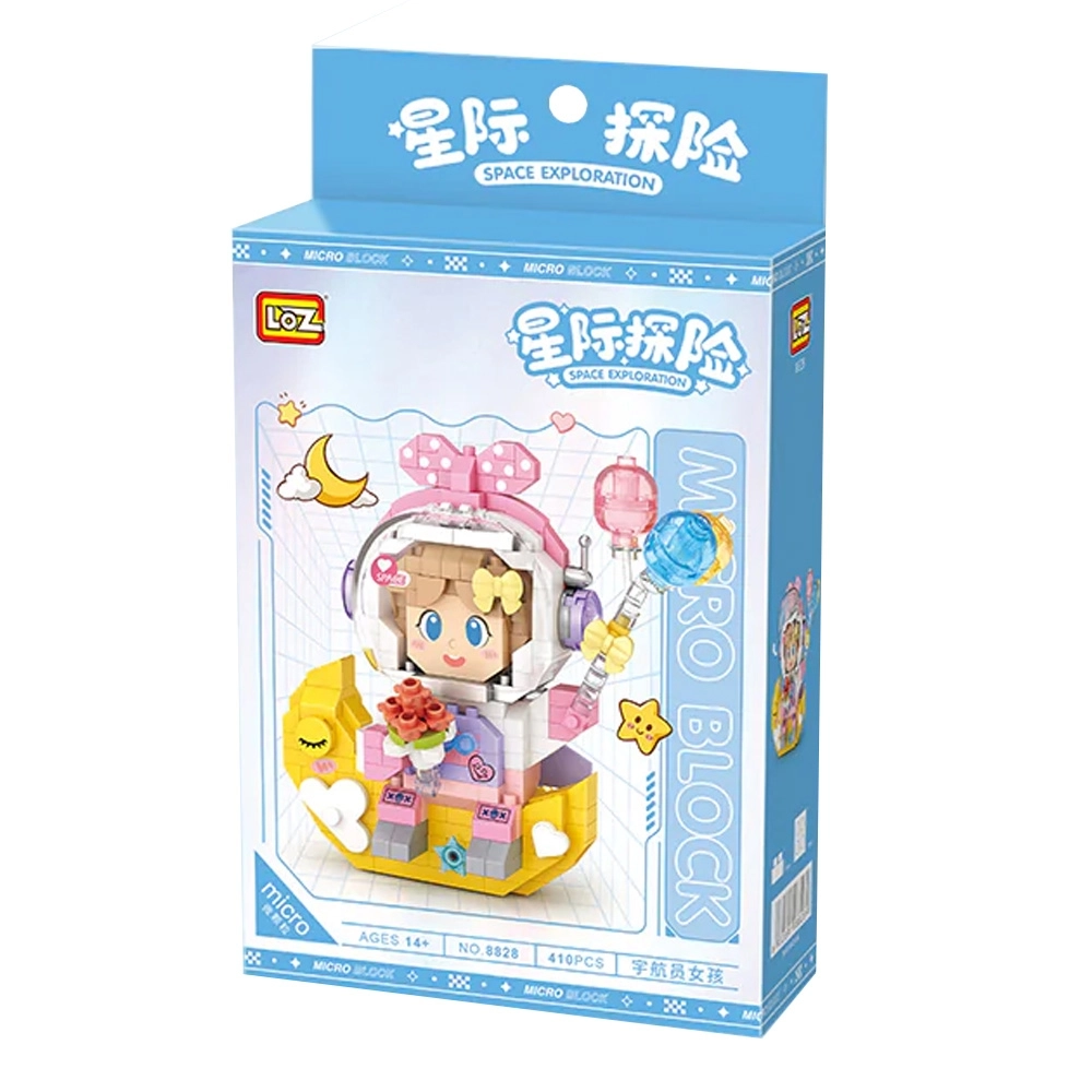 Vagon Life Loz Micro Block Serisi Pembe Astronot 410 Parça Lego Oyuncak Yapım Seti FFLZ-8828