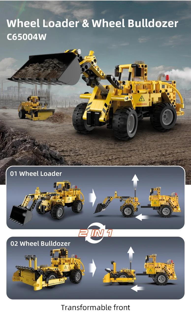 Vagonlife CaDA Tekerlekli Yükleyici ve Buldozer 2’si 1 Arada Seti C65004W