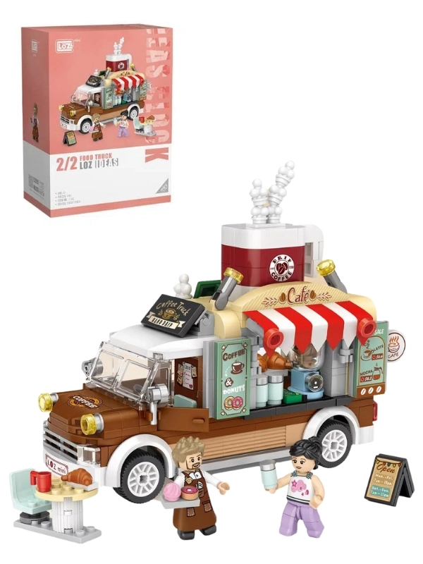 Vagon Life LOZ Mini Block Serisi Food Truck / Kahve Kamyonu Lego Seti -LZ1740 (444 Parça) Oyuncak Yapım Seti