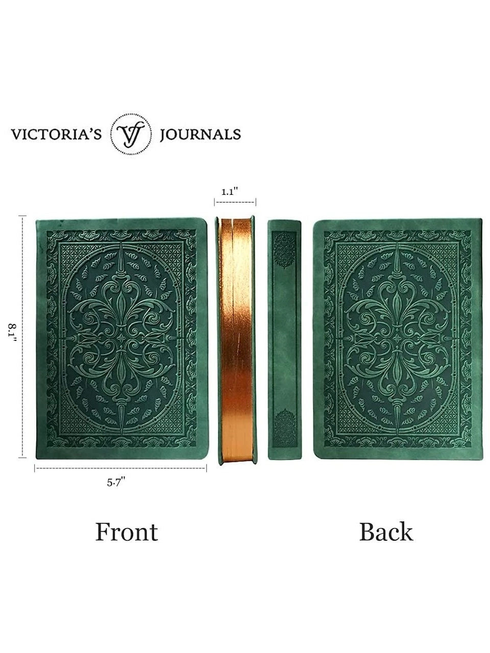 Victoria’s Journals Vintage Old Book Journal Defter 14x20 cm 80 gr 160 Yaprak Çizgili Koyu Yeşil