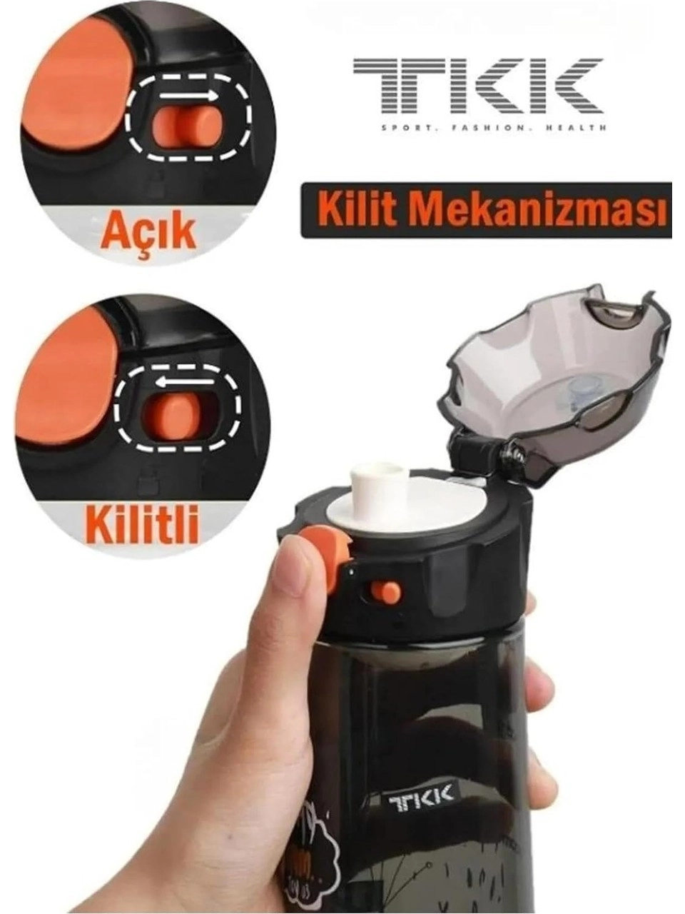 Vagon Life 500 ml Desenli Su Matarası T-1008 Siyah