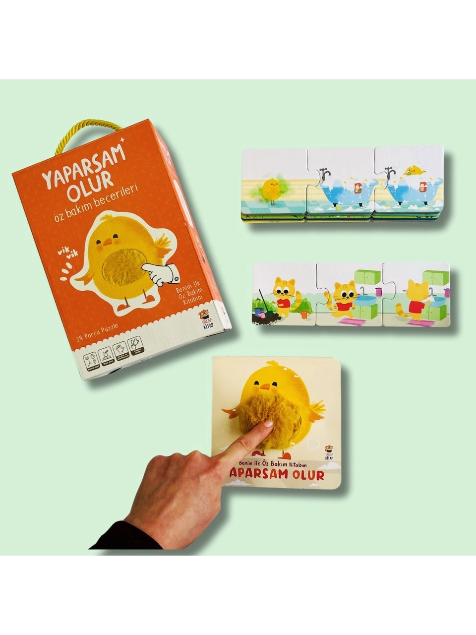 Sincap Kitap Yaparsam Olur - Benim Öz Bakım Kitabım (Vik Vikli Kitap + 8 Farklı Puzzle ) - Mısra Karahan