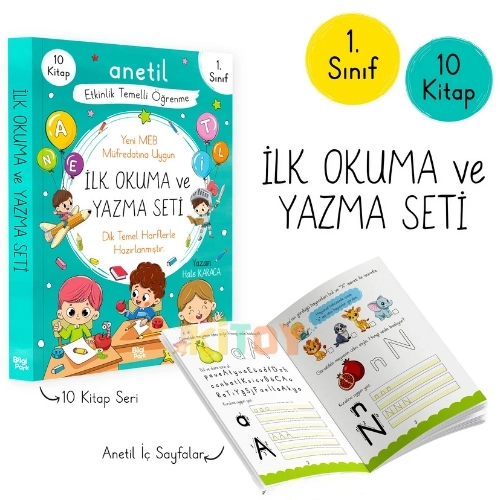 Bilgi Park - Anetil İlk Okuma ve Yazma Seti 10 Kitap