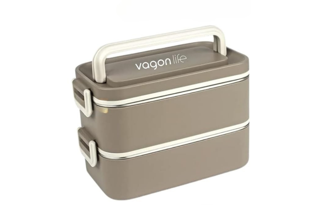 Vagonlife Yemek Kabı 2 Katlı Lunch Box BL01029 2000 ml Kahverengi