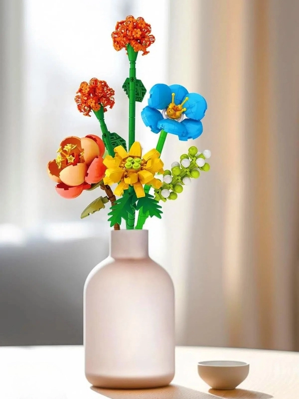 Vagon Life Loz Dekoratif ve Koleksiyonluk Çiçek Buketi Lego Seti 633 Parça Çiçek Modeli Yapım Seti FFLZ-4601