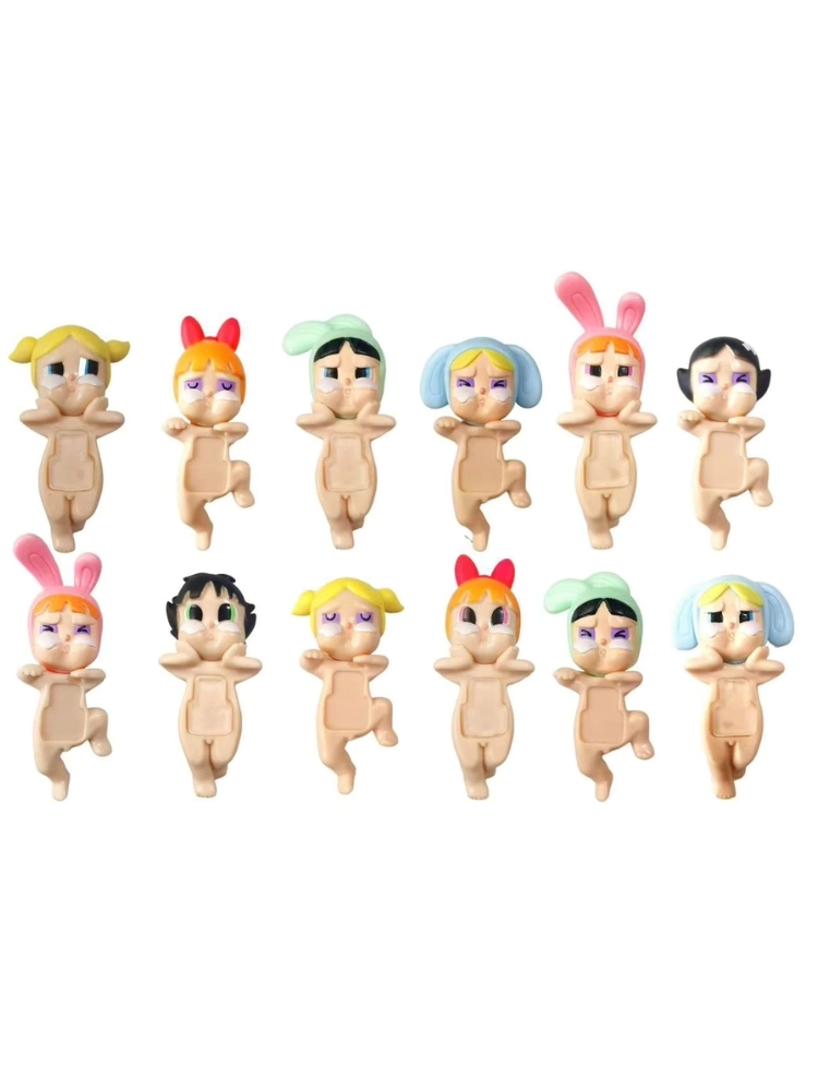 Sonny Angel Cry Baby Serisi PowerPuff Grils Model Figür Blind Box Telefon Tablet Ekran Aksesuarı