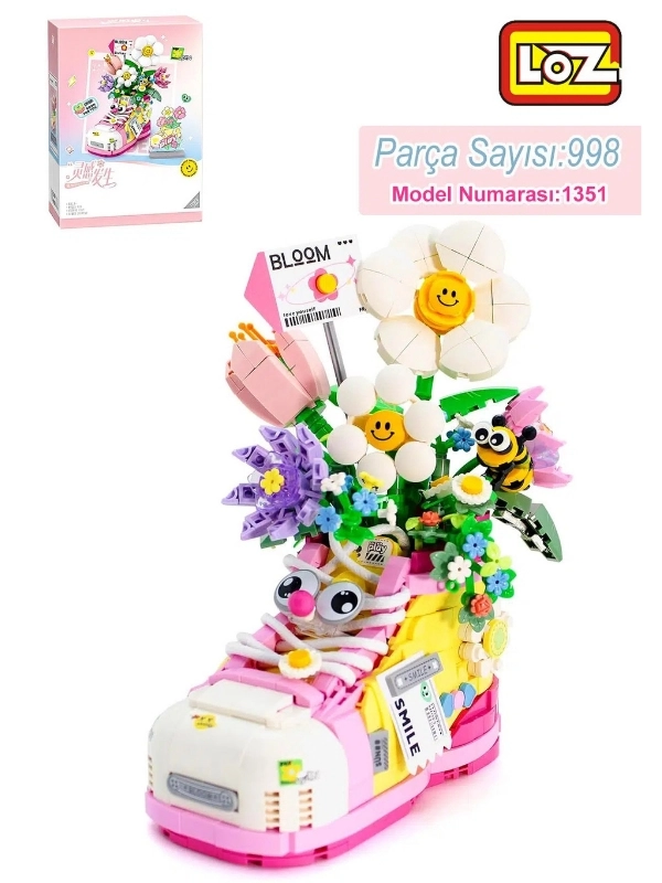 Vagon Life LOZ Creative Serisi Dekoratif Ve Koleksiyonluk Çiçek Buketi Lego Seti 998 Parça Oyuncak Yapım Seti FF-LZ1351