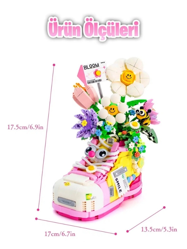 Vagon Life LOZ Creative Serisi Dekoratif Ve Koleksiyonluk Çiçek Buketi Lego Seti 998 Parça Oyuncak Yapım Seti FF-LZ1351