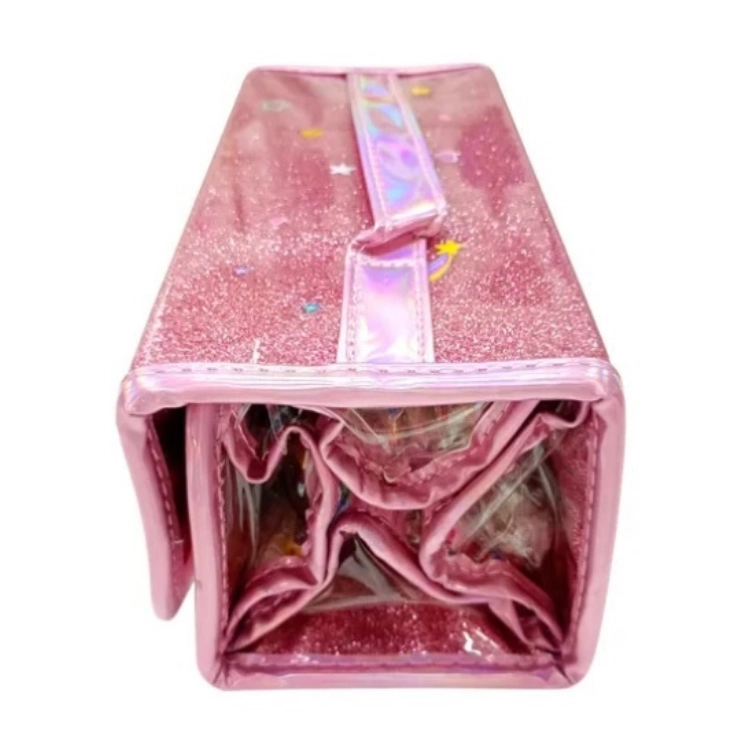 Taros 4 Bölmeli Katlanır Kalem Kutusu Simli Unicorn Model No. 8376