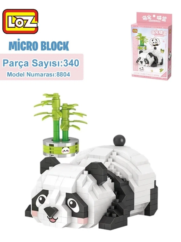 Vagon Life Loz Micro Block Serisi Panda Lego 340 Parça Oyuncak Yapım Seti FFLZ-8804