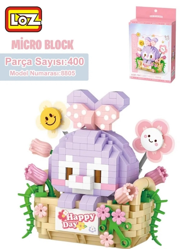 Vagon Life LOZ Micro Block Serisi Sevimli Tavşan Lego 400 Parça Oyuncak Yapım Seti FFLZ-8805