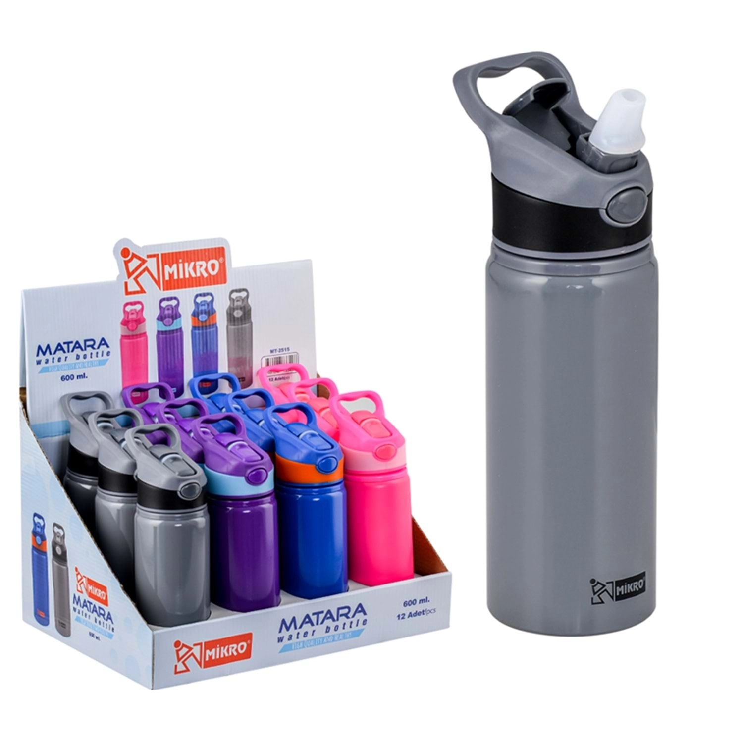 Mikro 600 ml Aliminyum Matara MT-2515 Pembe