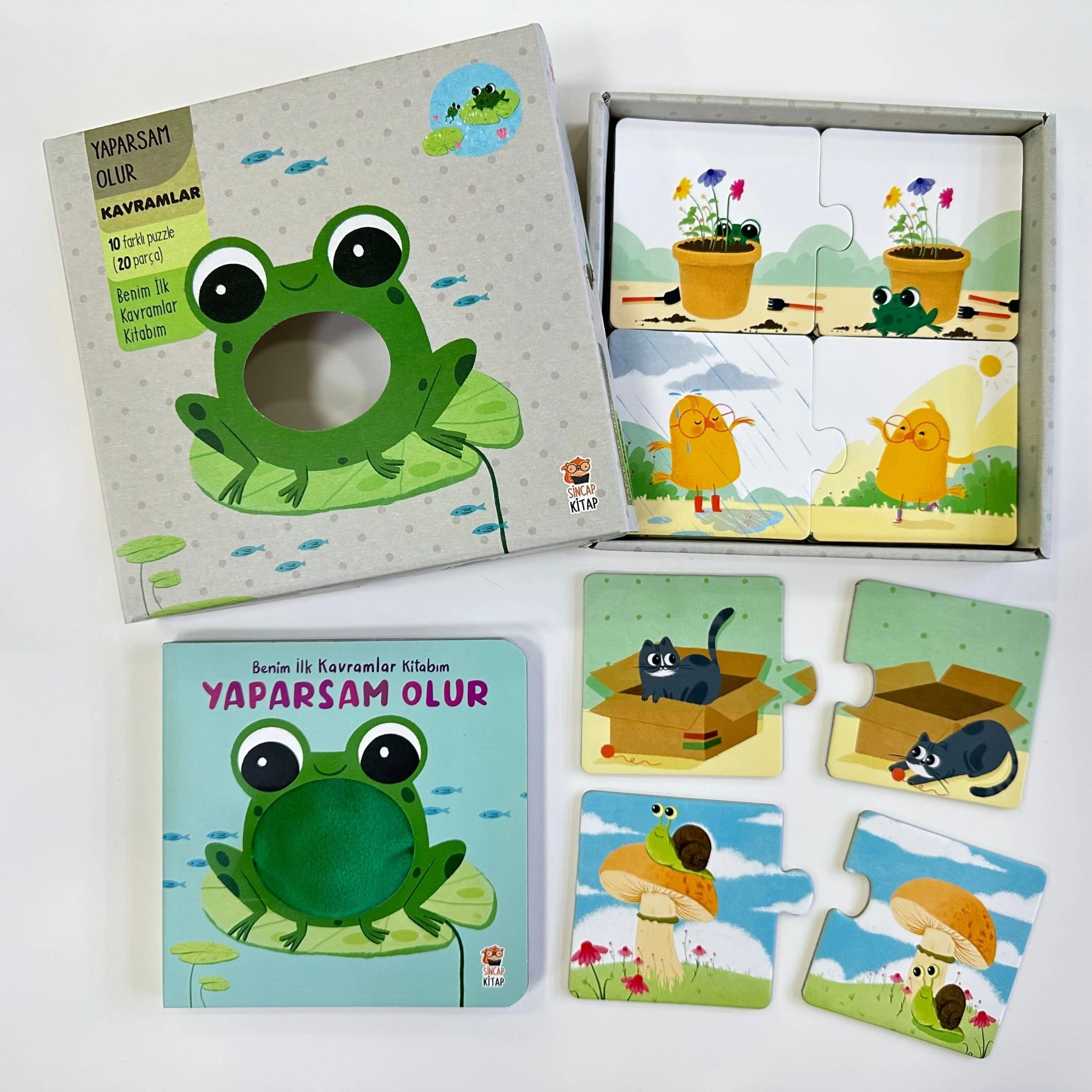 Sincap Kitap Yaparsam Olur - Benim İlk Kavramlar Kitabım (Vik Vikli Kitap + 10 Farklı Puzzle + 20 Parça) - Mısra Karahan