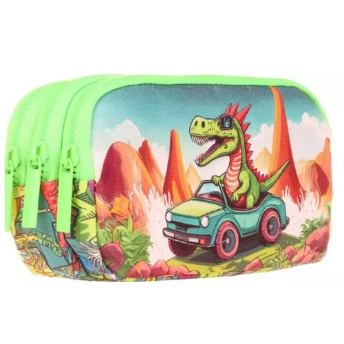 Kaukko Kids&Love 3 Bölmeli Kalem Çantası Sweet Dınosaur L8189