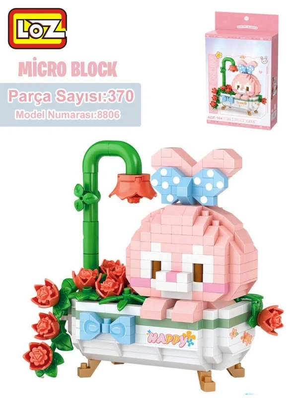 Vagon Life LOZ Micro Block Serisi Mutlu Tavşan Lego 370 Parça Oyuncak Yapım Seti FFLZ-8806