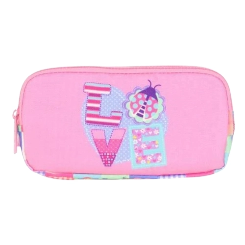 Kaukko 3 Bölmeli Kalem Çantası Paterned Love Pembe L8149