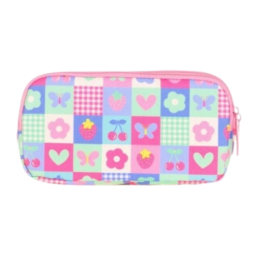 Kaukko 3 Bölmeli Kalem Çantası Paterned Love Pembe L8149