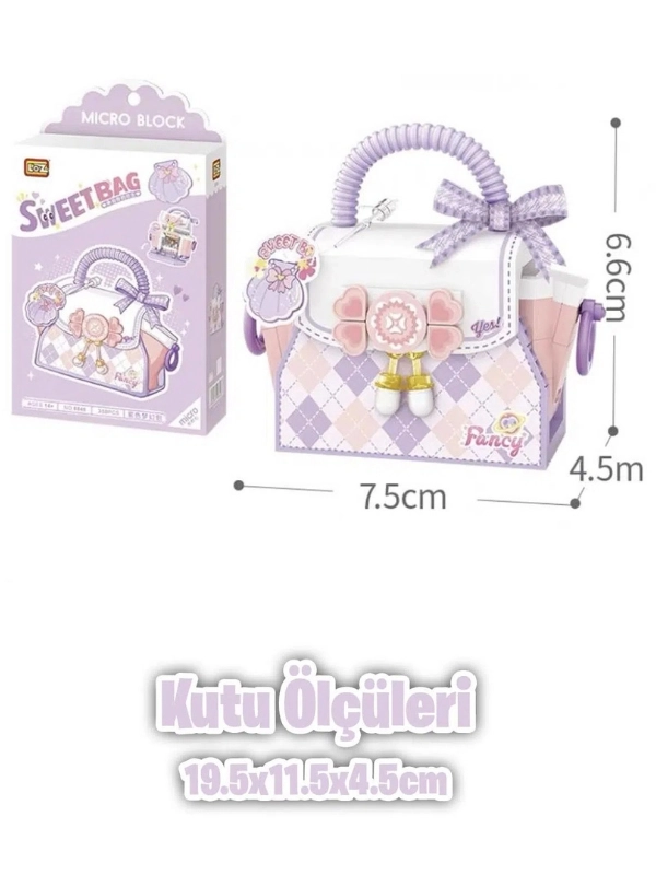 Vagon Life Loz Micro Block Sweet Bag Serisi Mor Çanta Lego Seti 350 Parça Oyuncak Yapım Seti FFLZ-8846