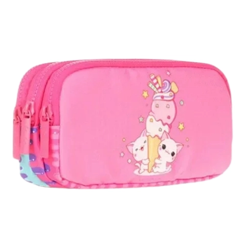 Kaukko Kids&Love 3 Bölmeli Kalem Çantası Cube Ice Cream L8163