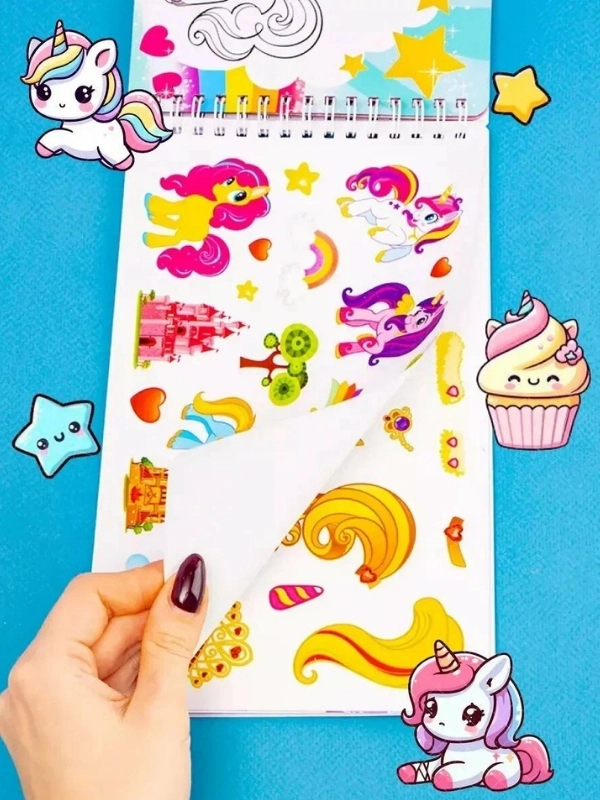 Sevimli Poniler Aktivite Kitabı – Boyama, Sticker ve Şablon Sayfaları 