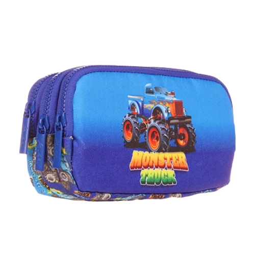 Kaukko Kids&Love 3 Bölmeli Kalem Çantası Cube Monster Truck L8176