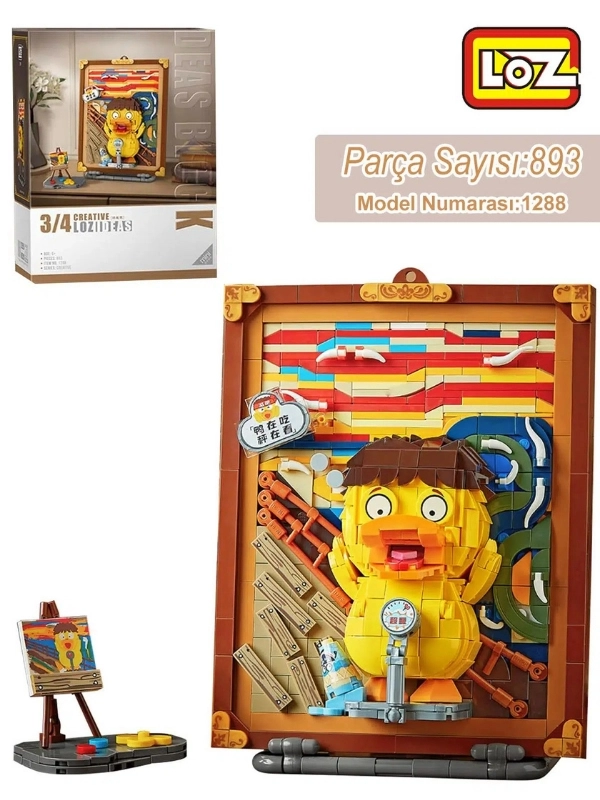 Vagon Life LOZ Creative Serisi Şövale Figürlü Ve Tablo Lego Seti 893 Parça Oyuncak Yapım Seti FFLZ-1288
