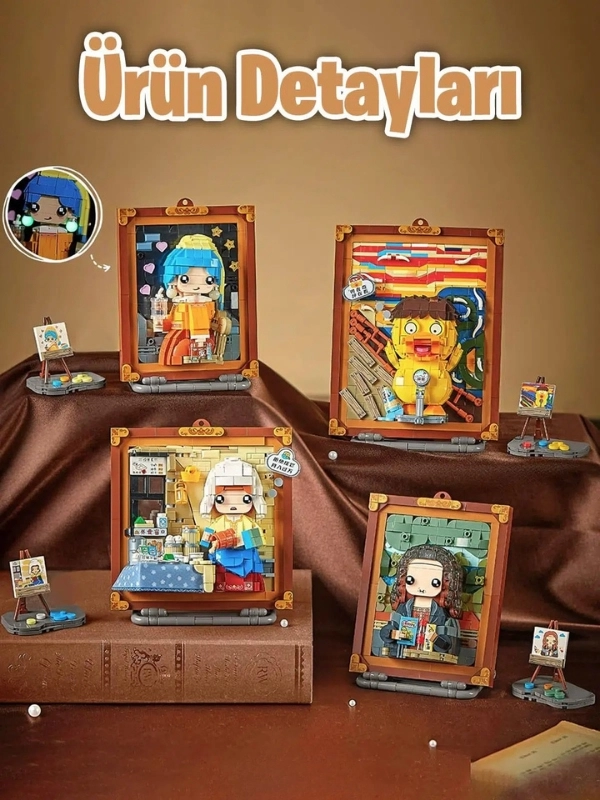 Vagon Life LOZ Creative Serisi Şövale Figürlü Ve Tablo Lego Seti 893 Parça Oyuncak Yapım Seti FFLZ-1288