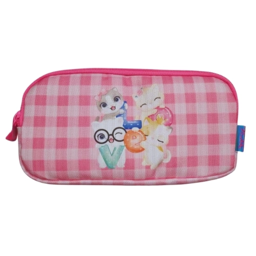 Kaukko Kids&Love 3 Bölmeli Kalem Çantası Sweet Love Pembe L8198