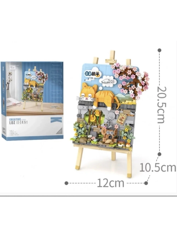 Vagon Life LOZ Creative Serisi Yatan Kedi Tablosu Lego Seti 787 Parça Oyuncak Yapım Seti FFLZ-1386