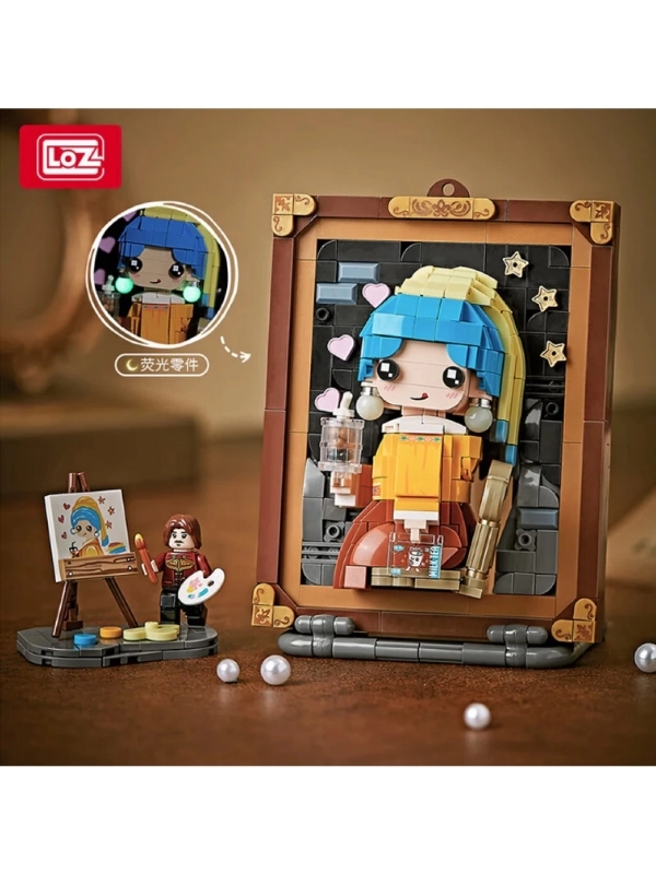 Vagon Life LOZ Creative Serisi İnci Küpeli Kız Tablosu Lego Seti 787 Parça Oyuncak Yapım Seti FFLZ-1287