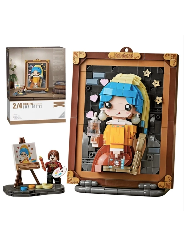 Vagon Life LOZ Creative Serisi İnci Küpeli Kız Tablosu Lego Seti 787 Parça Oyuncak Yapım Seti FFLZ-1287