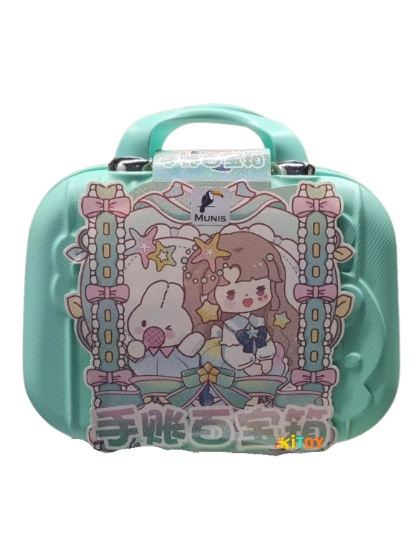 Munis Sürpriz Sticker ve Hediye Valizi – Kawaii - Anime Dünyasının Eğlenceli Stickerları Mini Boy Valizli Set Yeşil