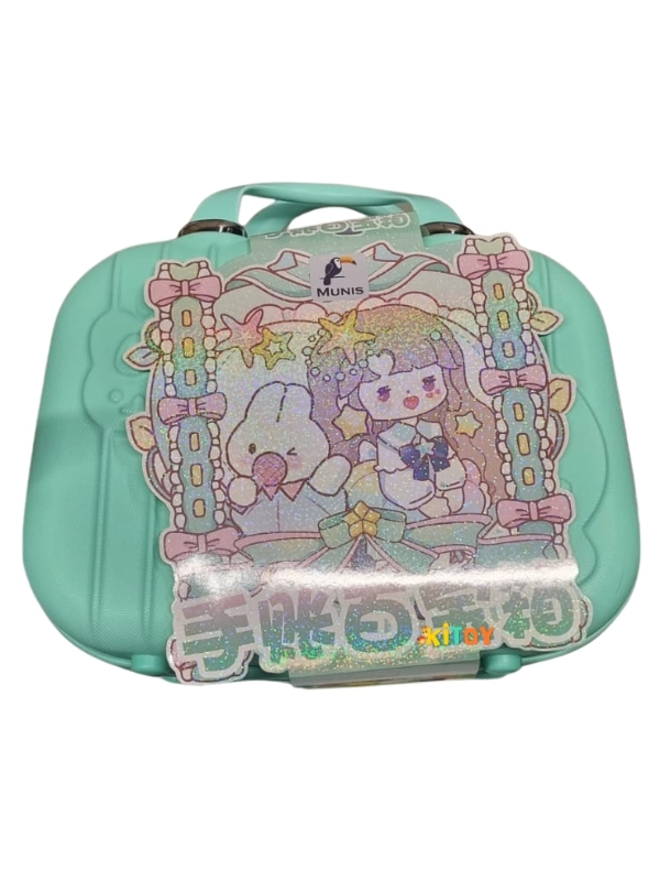 Munis Sürpriz Sticker ve Hediye Valizi – Kawaii - Anime Dünyasının Eğlenceli Stickerları Mini Boy Valizli Set Yeşil