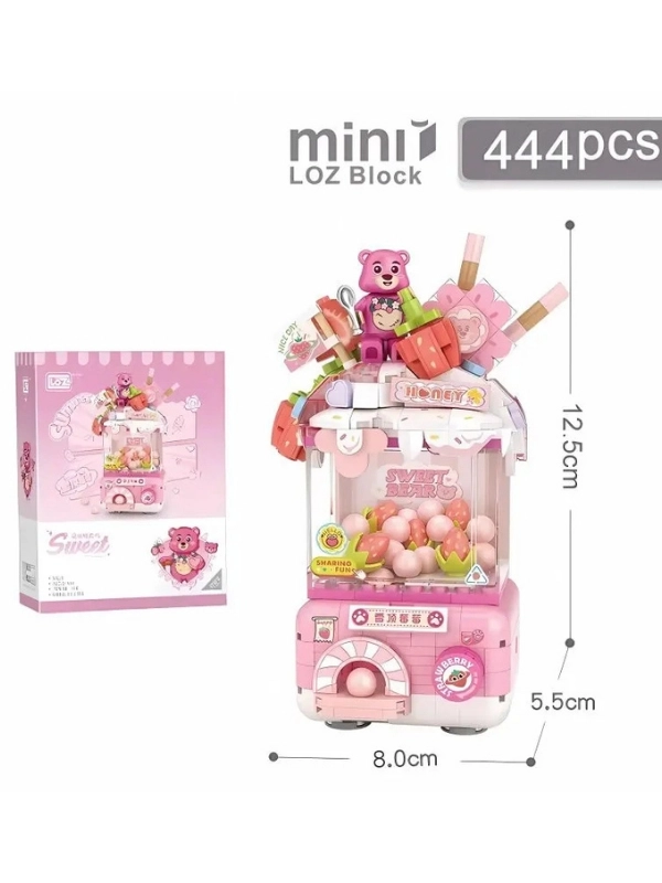 Vagon Life LOZ Sevimli Gashapon Makineleri Lego Seti 444 Parça Pembe Blok Set LZ1680