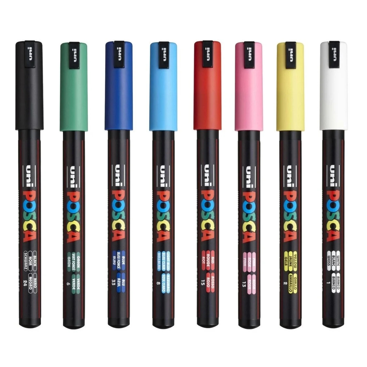 Uni Posca Su Bazlı Marker Seti PC-1MR Ultra Fine 0.7mm 8li