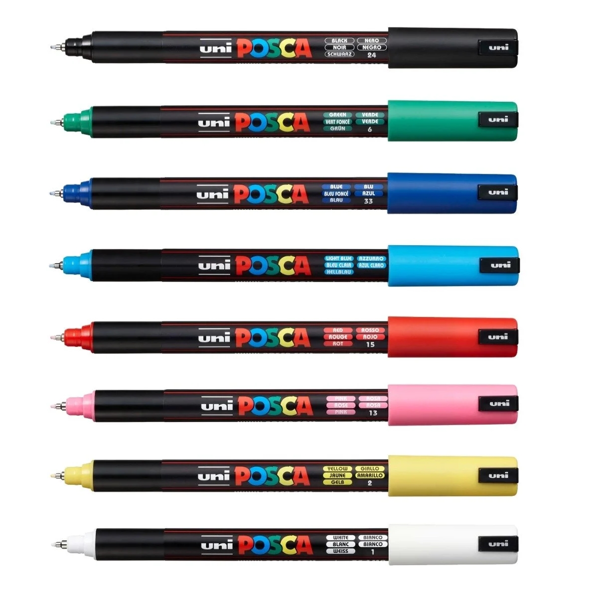 Uni Posca Su Bazlı Marker Seti PC-1MR Ultra Fine 0.7mm 8li