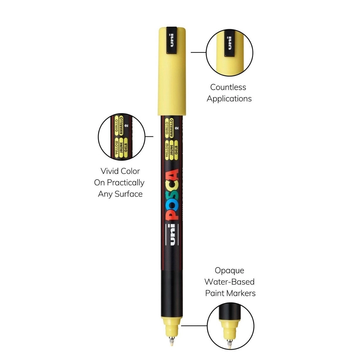 Uni Posca Su Bazlı Marker Seti PC-1MR Ultra Fine 0.7mm 8li