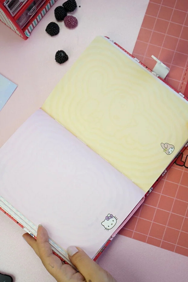 Victoria’s Journals Hello Kitty Vegan Deri Mıknatıslı Günlük – 13x18 cm, 224 Sayfa, Özel İç Tasarımlı Defter 525-2027