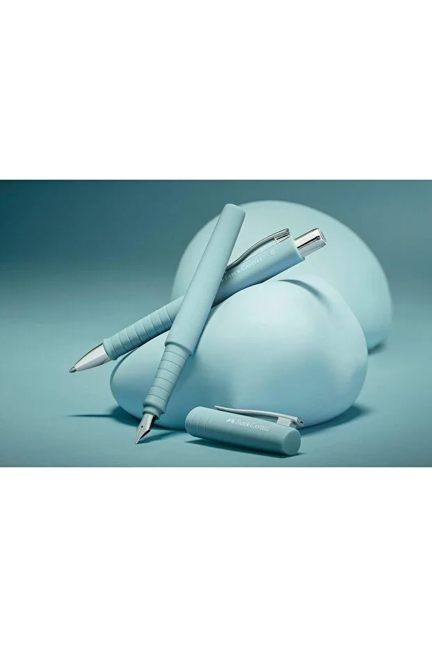 Faber Castell Grip 2011 Hediye Seti Pale İris Metal Kutu Dolma Kalem Ve Tükenmez Kalem Turkuaz