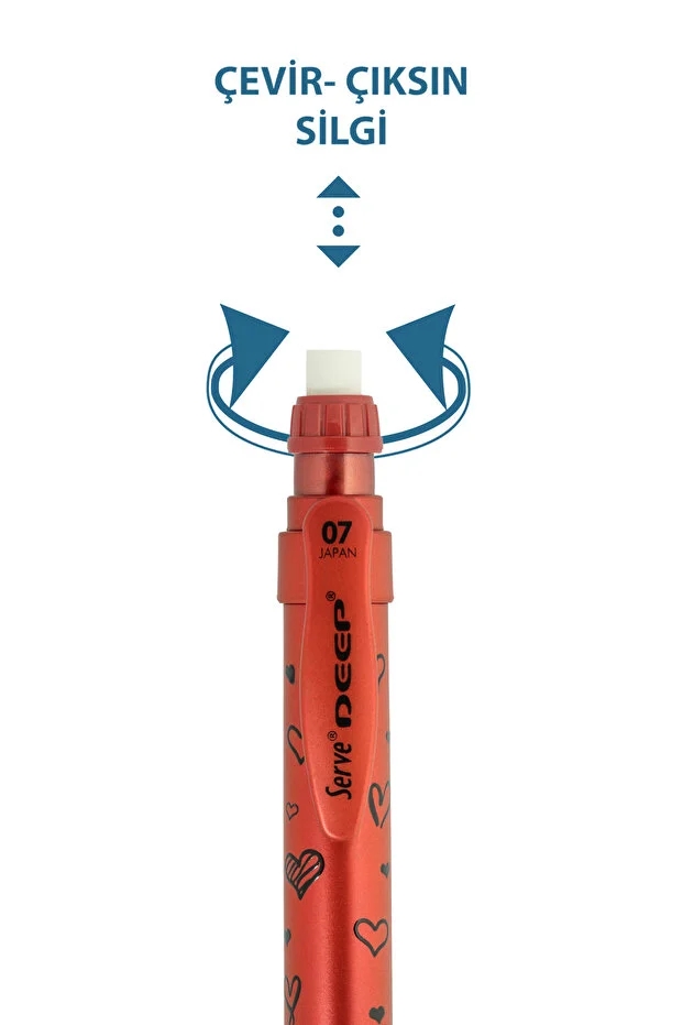 Serve Deep Versatil Kalem Sketch Serisi 0.7mm – Metalik Lava Red Love