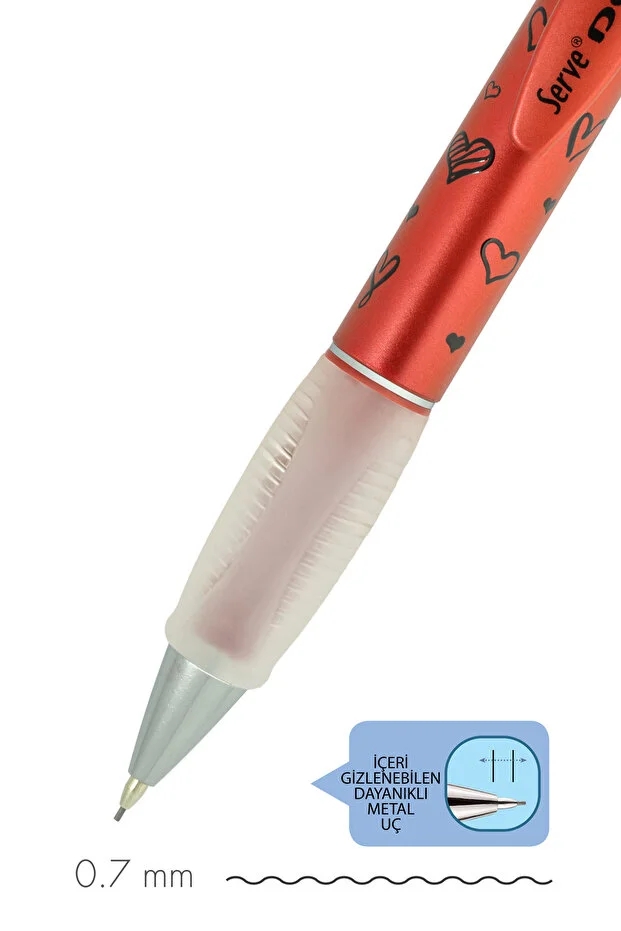 Serve Deep Versatil Kalem Sketch Serisi 0.7mm – Metalik Lava Red Love