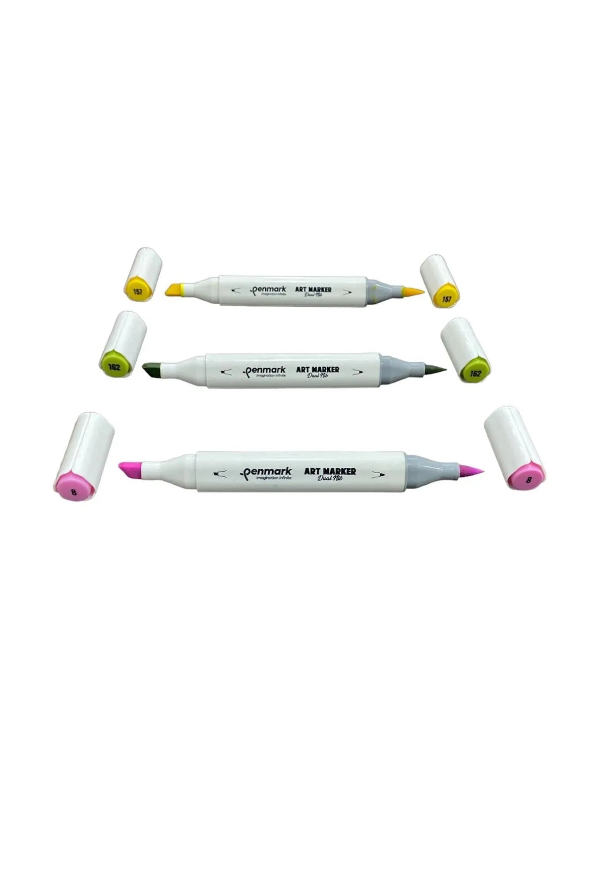 Penmark Art Marker Dual Nib Fırça Uç + Kesik Uç 24 Renk Set (Yerli Üretim)