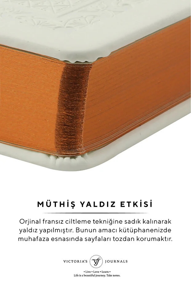 Victoria’s Journals Vintage Old Book Journal Defter 14x20 cm 80 gr 160 Yaprak Çizgili Beyaz 23-9106