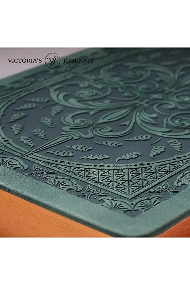 Victoria’s Journals Vintage Old Book Journal Defter 14x20 cm 80 gr 160 Yaprak Çizgili Koyu Yeşil