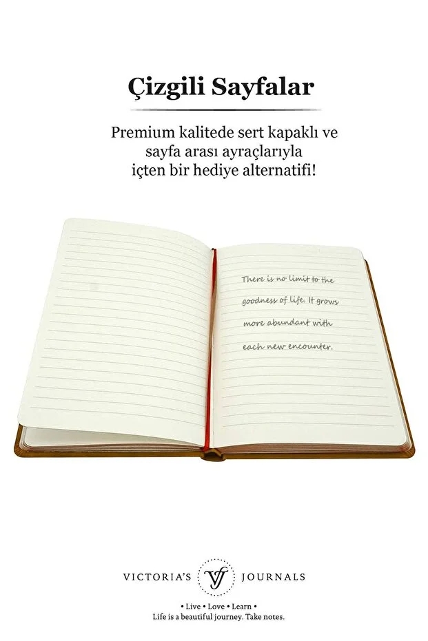 Victoria’s Journals Vintage Old Book Journal Defter 14x20 cm 80 gr 160 Yaprak Çizgili Turuncu