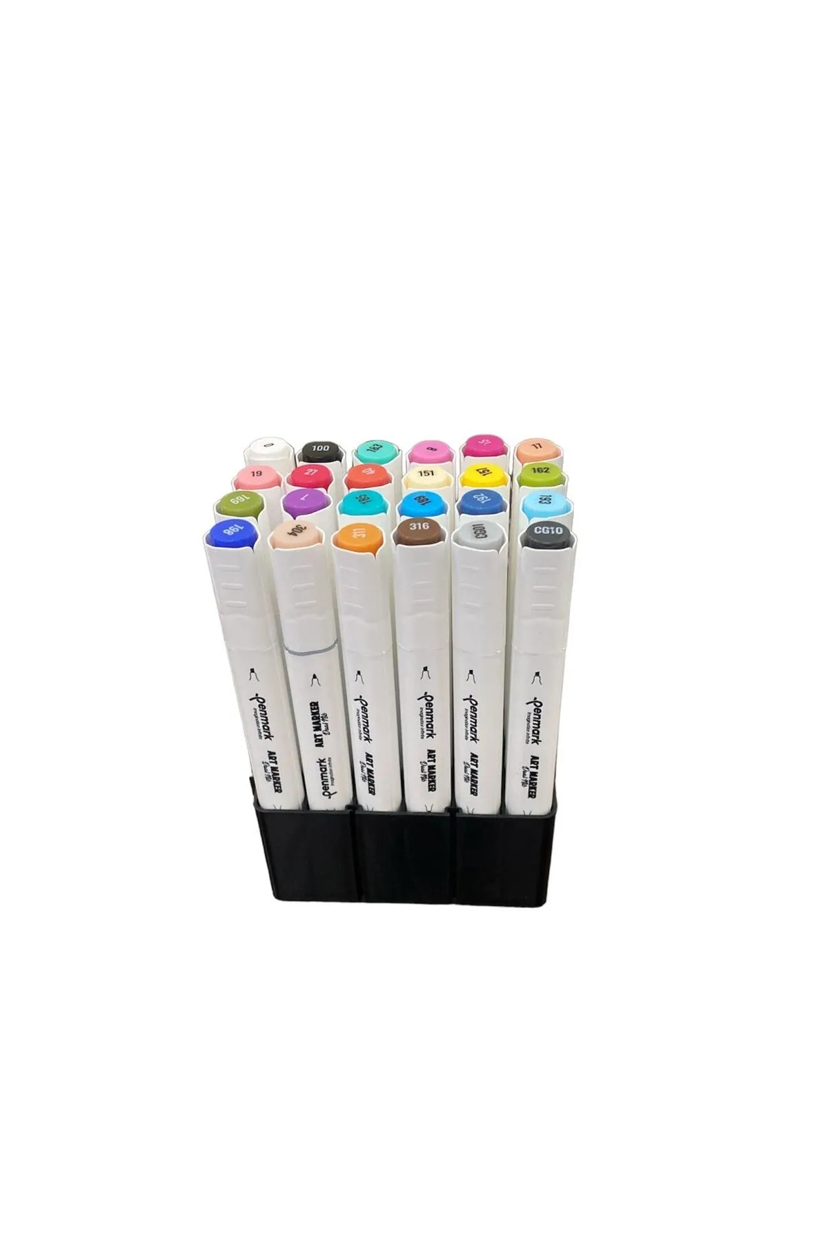Penmark Art Marker Dual Nib Fırça Uç + Kesik Uç 24 Renk Set (Yerli Üretim)